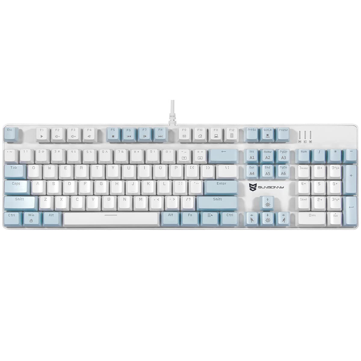 Mechanical Gaming Keyboard | Hot Swappable Mechanical Keyboard | Ice Blue Backlit Keyboard with Brown Switches and 104 Keys | Wired Gaming Keyboard | Mechanical Keyboard PC Gaming Keyboards