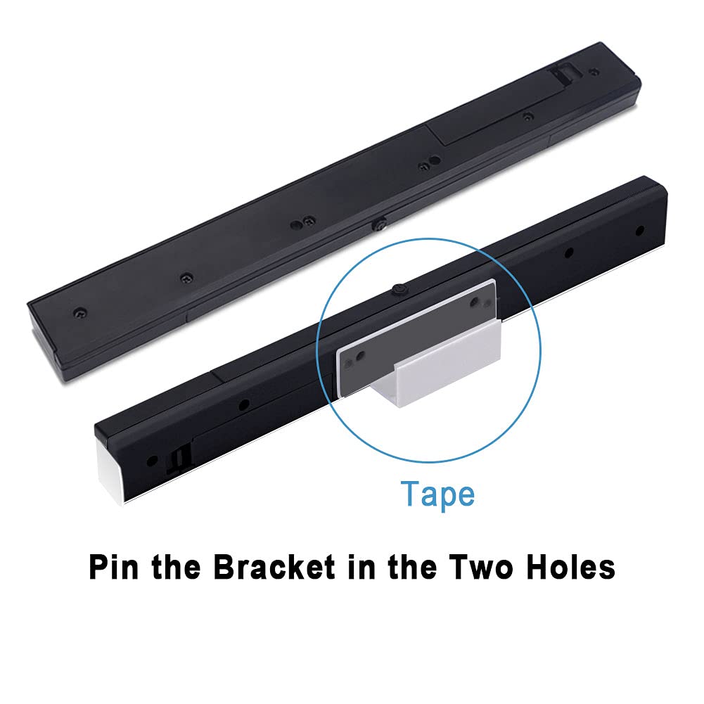 SOONORY Replacement Wireless Sensor Bar for Nintendo Wii/Wii U - Infrared IR Ray Receiver, Includes Stand & 4 AAA Batteries, Black