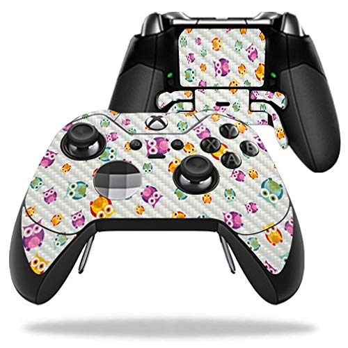 MightySkins Carbon Fiber Skin for Microsoft Xbox One Elite Controller - Owls | Protective Durable Textured Carbon Fiber Finish | Easy to Apply Remove and Change Styles | Made in The USA