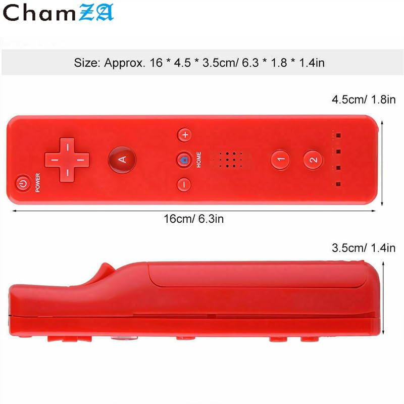 ChamZA Wireless Motion Remote Controller Gamepad for Wii/Wii U - Pink with Silicone Case & Hand Strap