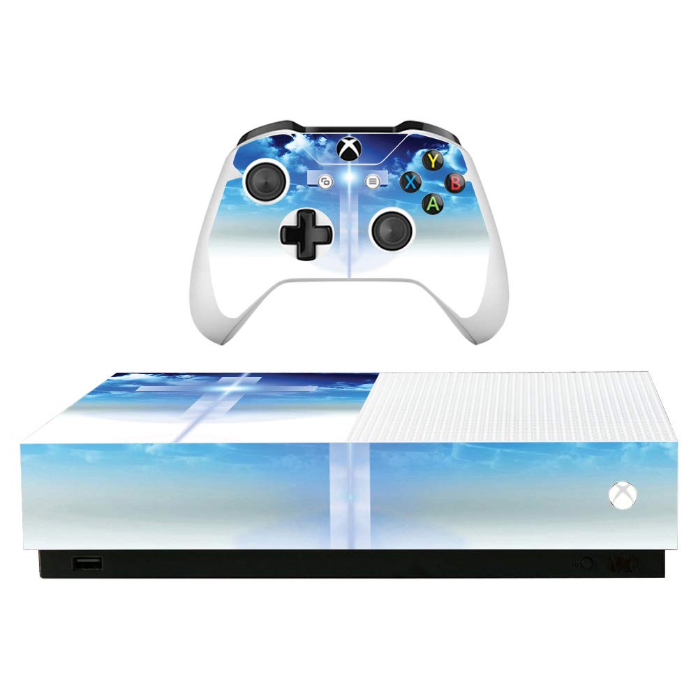 MightySkins Skin for Microsoft Xbox One S All-Digital Edition - Cross | Protective Durable and Unique Vinyl Decal wrap cover | Easy to Apply Remove and Change Styles | Made in The USA