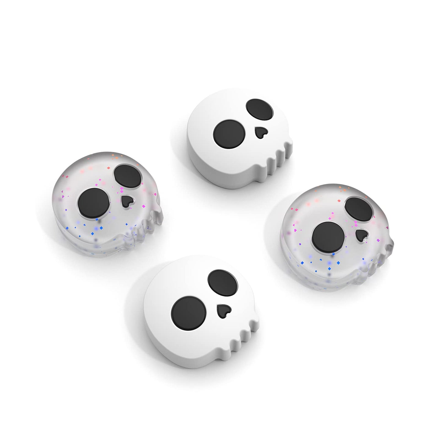 Halloween Thumb Grip Caps for Nintendo Switch Joy-Con Cute Silicone Joystick Cap Covers Accessories Compatible with Nintendo Switch/OLED/Lite Joycon 4PCS Skull
