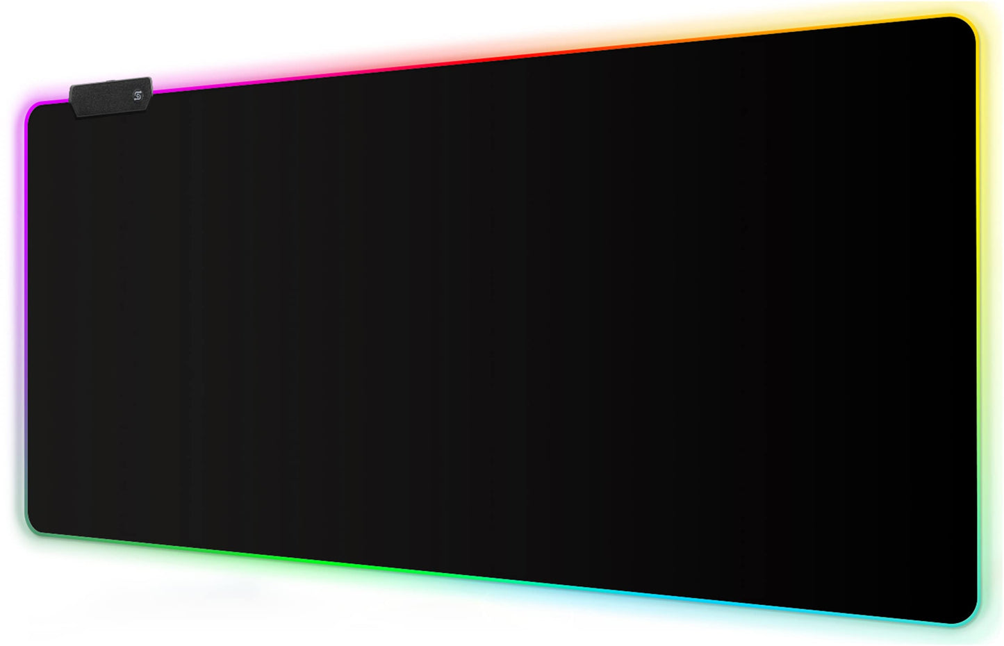 Meffort Inc RGB Gaming Mouse Pad - Extra Large XXL LED Gaming Mouse Mat with Custom Design Stitched Edges (35.4 x 15.7 Inch Black)
