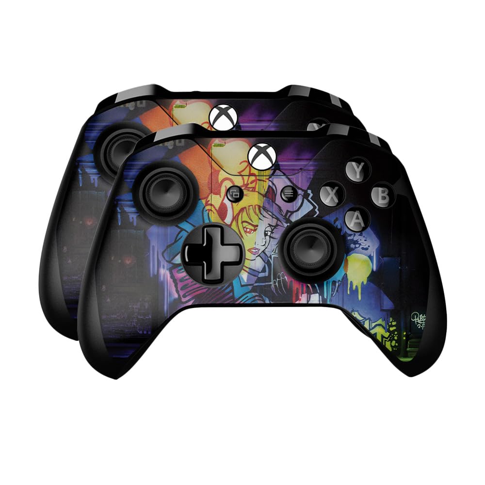 Skin Compatible with Microsoft Xbox One Controller (2 Pack) - Midnight Mischief - Premium 3M Vinyl Protective Wrap Decal Cover - Easy to Apply | Crafted in The USA by MightySkins