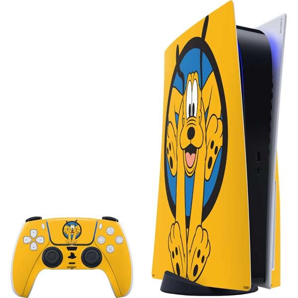 Skinit Decal Gaming Skin Compatible with PS5 Bundle - Officially Licensed Disney Friends Pluto Design
