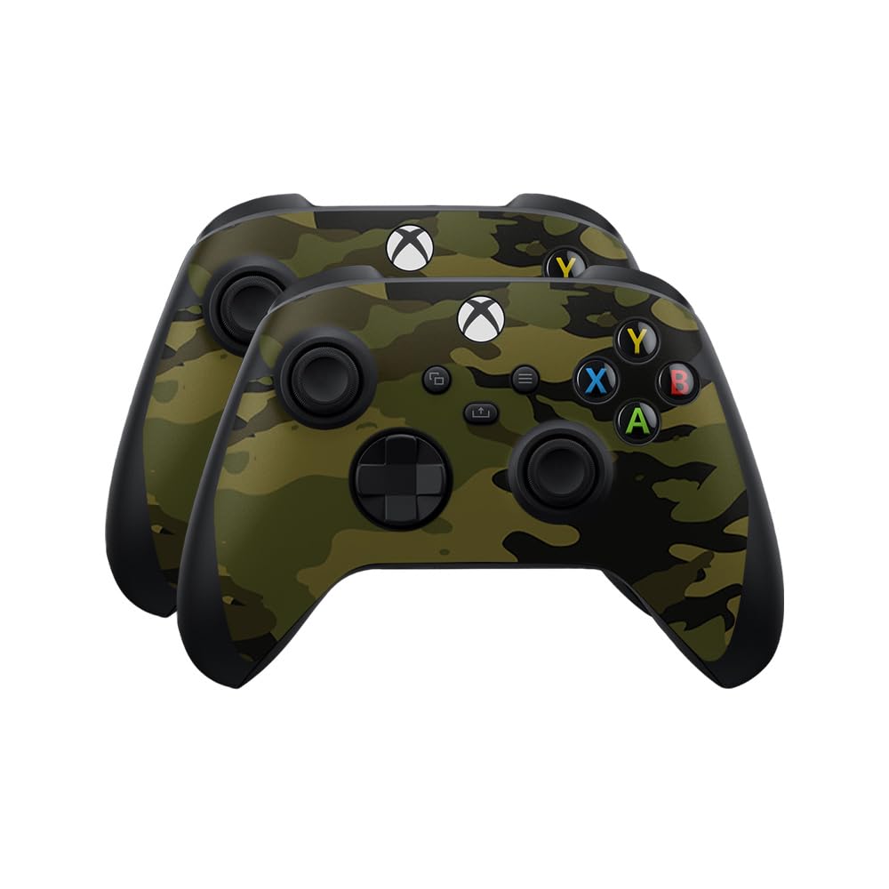 Skin Compatible with Microsoft Xbox Series X|S Controller (2 Pack) - Green Camouflage - Premium 3M Vinyl Protective Wrap Decal Cover - Easy to Apply | Crafted in The USA by MightySkins