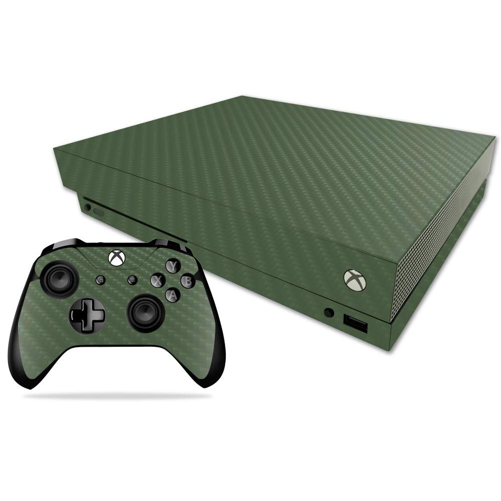 MightySkins Carbon Fiber Skin for Microsoft Xbox One X - Turquoise | Protective Durable Textured Carbon Fiber Finish | Easy to Apply Remove and Change Styles | Made in The USA