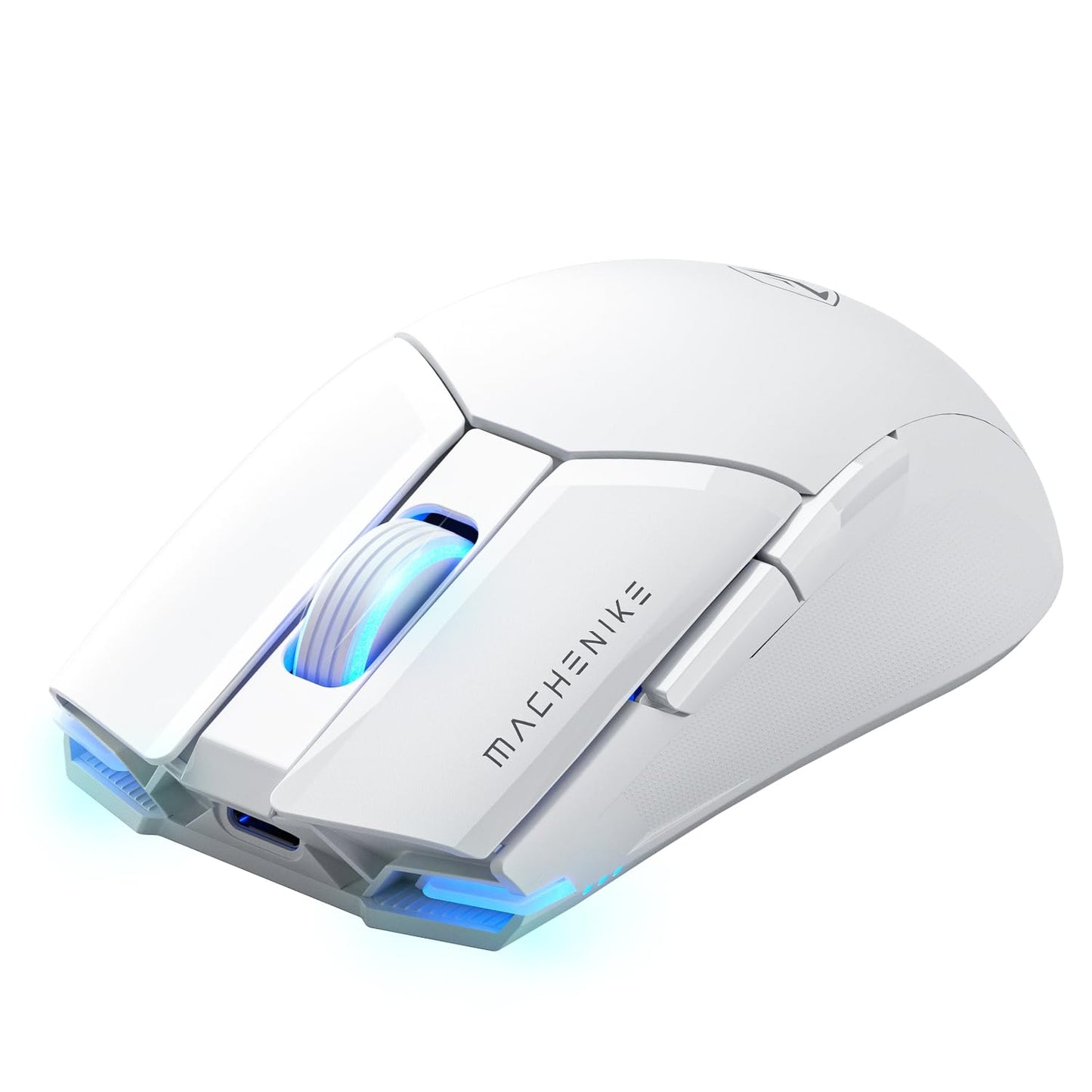 Machenike Wireless Gaming Mouse 26 000 DPI PAW3395 Sensor RGB Backlit Ergonomic Design 6 Programmable Buttons Long Battery Life Ultra-Lightweight White Gaming Mice Compatible with PC Mac