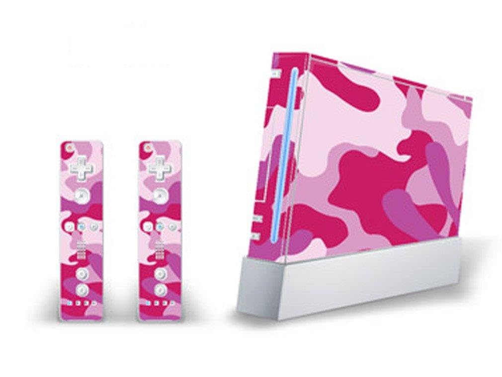 MIGHTY SKINS Skin Decal for Nintendo Wii + 2 Wiimote Controllers, Pink Camo