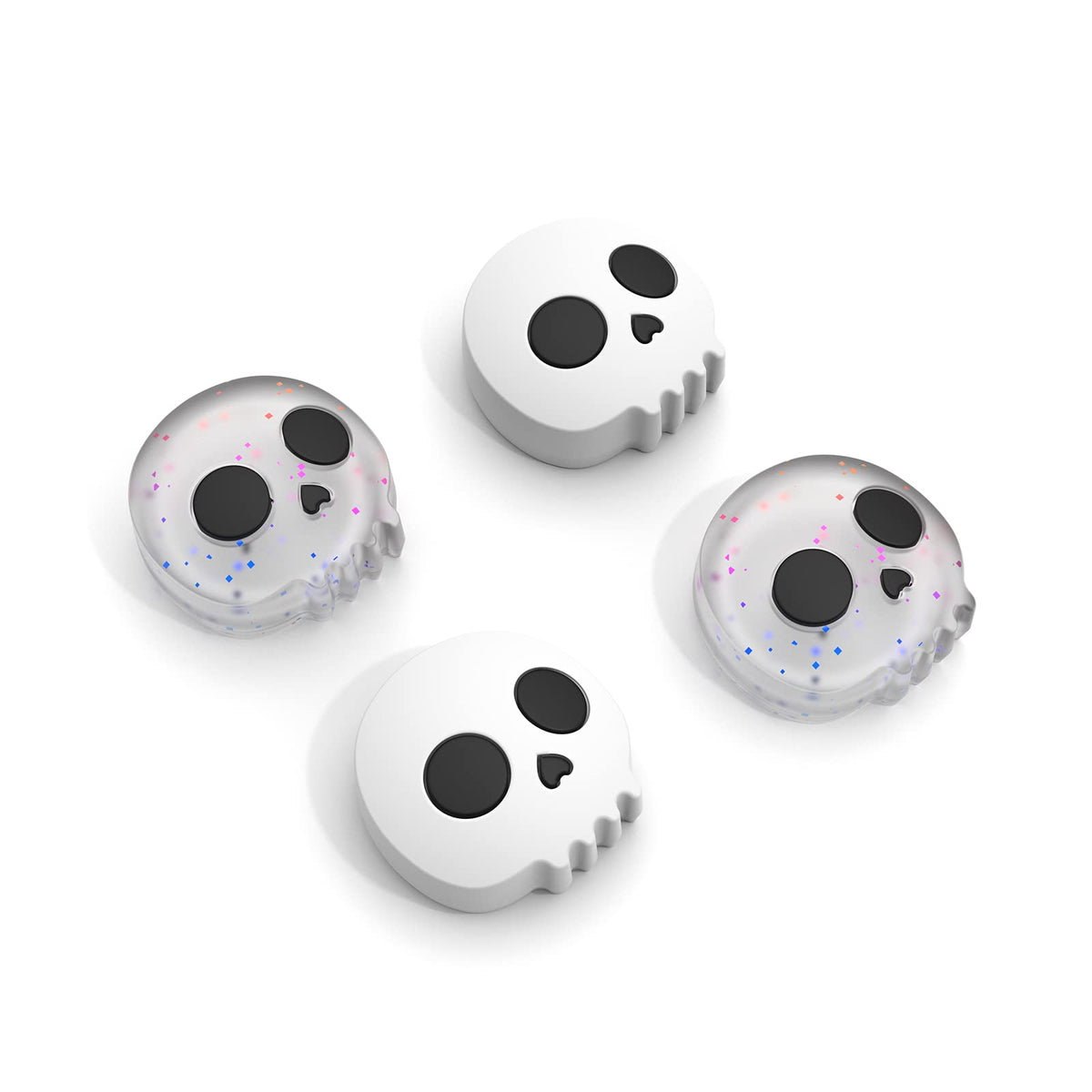 4PCS Halloween Switch Thumb Grips for Nintendo Switch Joy-Con Controller Joystick Cute Soft Silicone Joystick Caps Cover Accessories Compatible with Nintendo Switch Joycon Skull