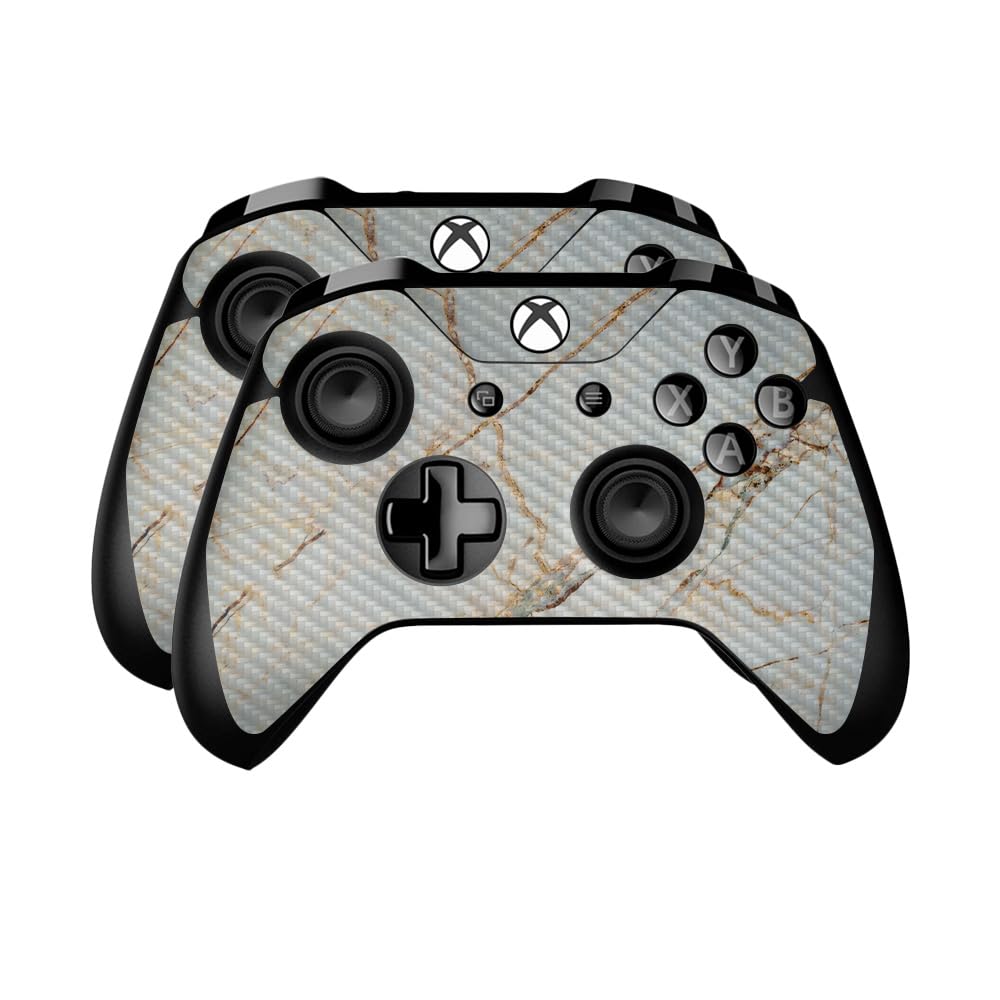 Carbon Fiber Skin Compatible with Microsoft Xbox One Controller (2 Pack) - Antique Marble - Premium 3M Vinyl Protective Wrap Decal Cover - Easy to Apply | Crafted in The USA by MightySkins