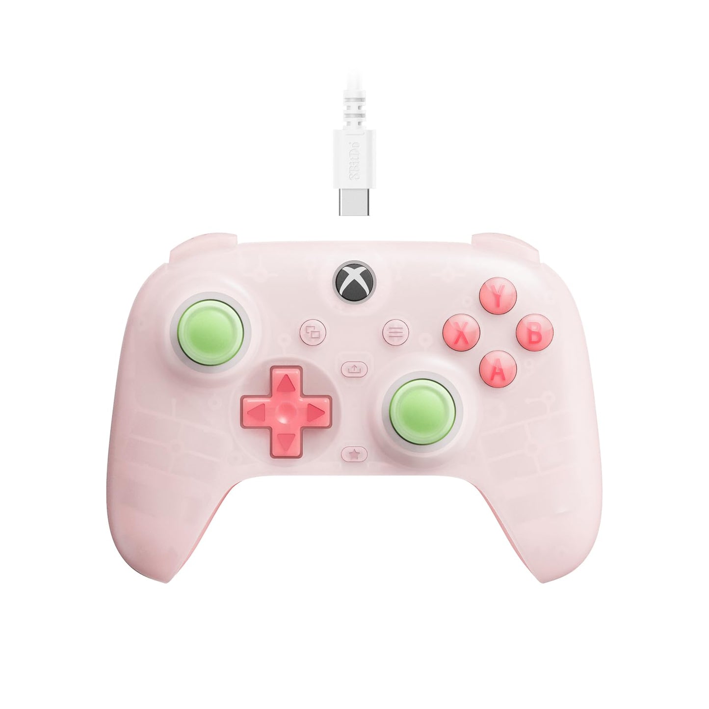 8Bitdo Ultimate Mini Wired Controller with RGB Lighting Fire Ring Hall Effect Joysticks and Triggers for Xbox Series X|S Xbox One Windows 10/11 - Officially Licensed (Translucent Pink)