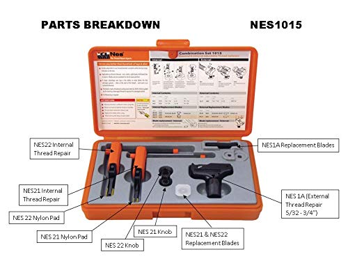 NES Universal Thread Repair Kit NES1A, 21, 22 - 3-Piece, Orange, Model NES1015