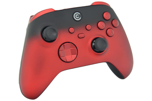 Custom Controllerzz Wireless Controller for PC, Xbox Series X/S & One - Red & Black with Red Inserts