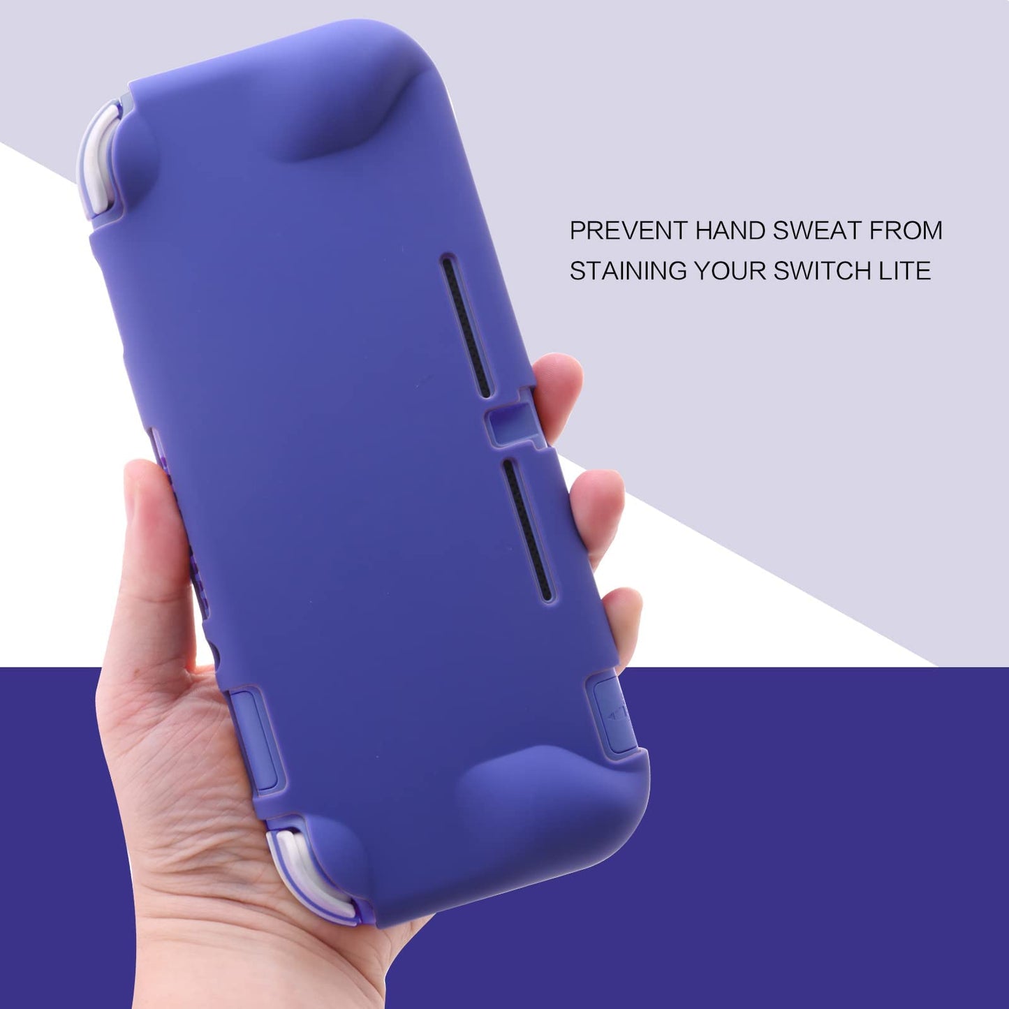 NANANINO Switch Lite Protective Case, Dark Blue Comfort Grip, Plastic Material