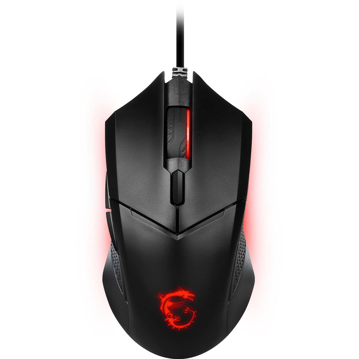 MSI Clutch GM08 Gaming Mouse, 4200 DPI, Optical Sensor, 3 Adjustable Weights, Red LED Lighting, Symmetrical Design, Black
