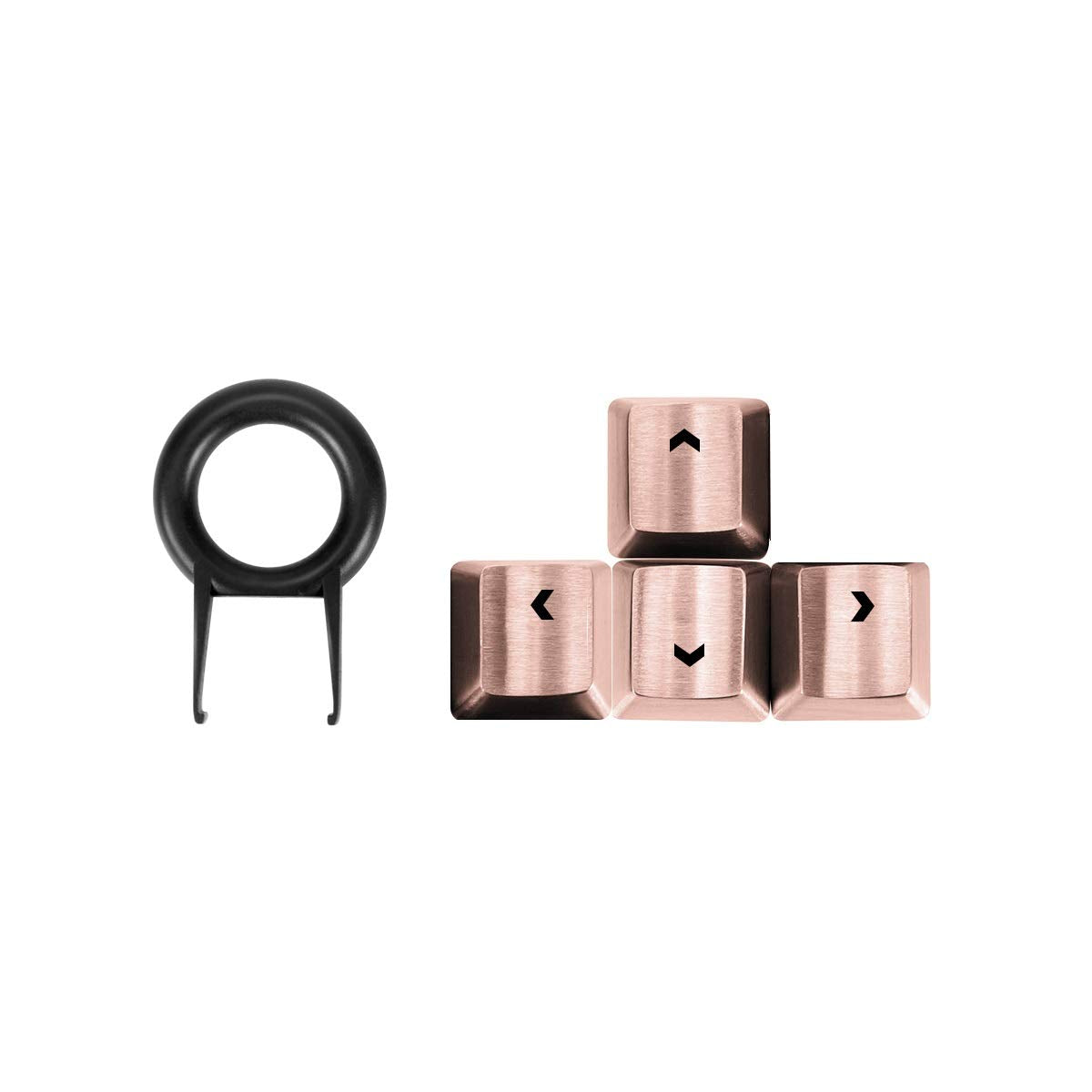 Fitlink Stainless Steel Metal Keycaps with Key Puller for Mechanical Keyboard Cherry Mx Switch(Direction Keys Rose Gold)