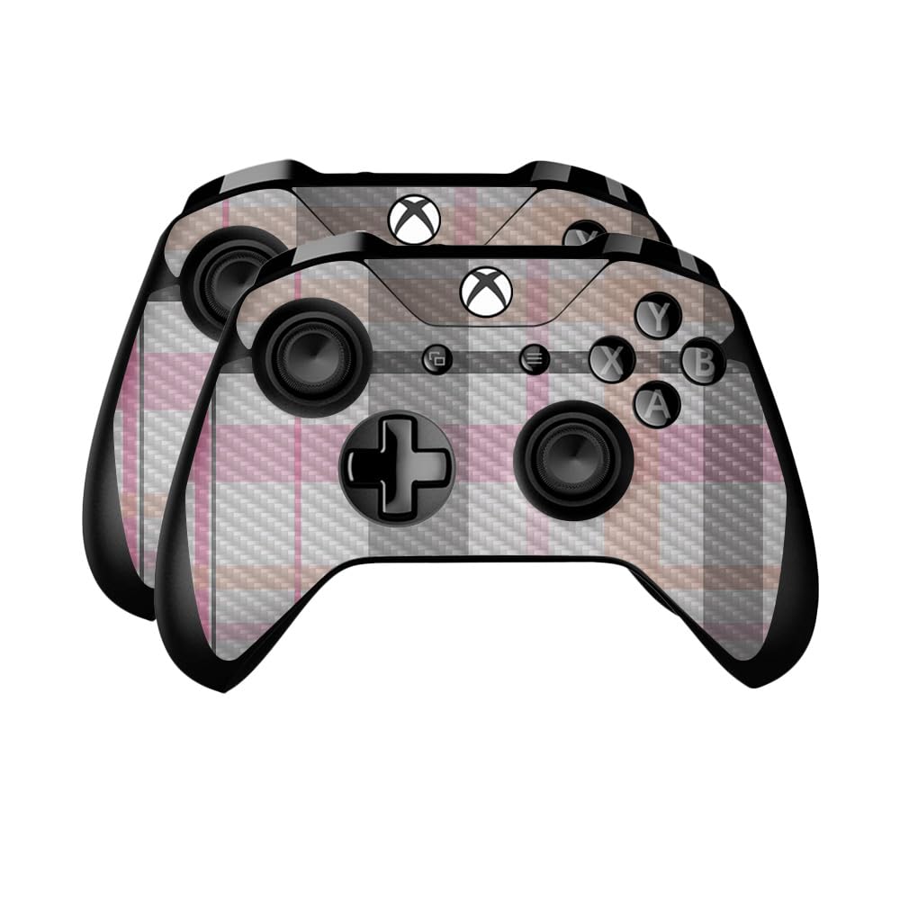 Carbon Fiber Skin Compatible with Microsoft Xbox One Controller (2 Pack) - Plaid - Premium 3M Vinyl Protective Wrap Decal Cover - Easy to Apply | Crafted in The USA by MightySkins