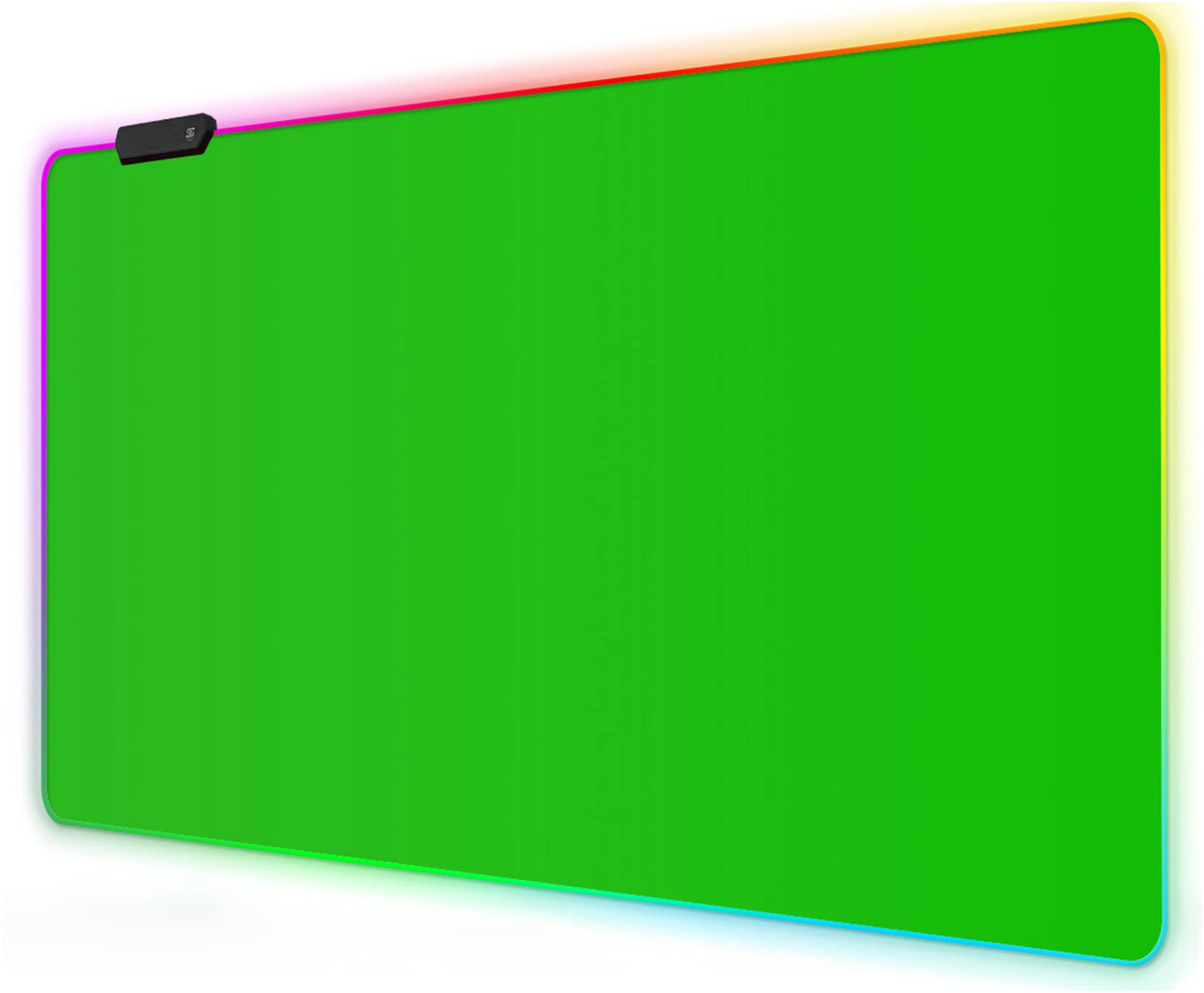 Meffort Inc RGB Gaming Mouse Pad - Large LED Gaming Mouse Mat with Custom Design Stitched Edges (23.6 x 13.7 Inch Green Screen)