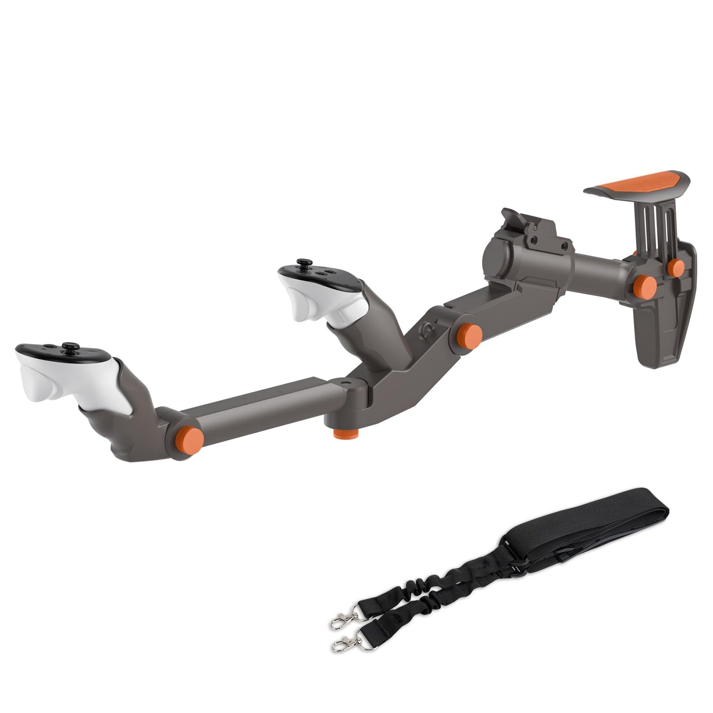 VR Gunstock for Meta Quest 2 Quest 3 Quest 3S Quest Pro - Adjustable FPS Gaming Controller Accessories with Quick Magnetic Attachment Cheek Pad for Immersive VR Gameplay (Gunmetal Gray)