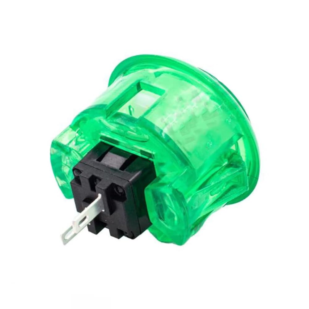 AKUYAO 30mm Mounting Hole Translucent Card-style PUSH BUTTON SWITCH for Arcade Video Momentary Game (Clear Green)