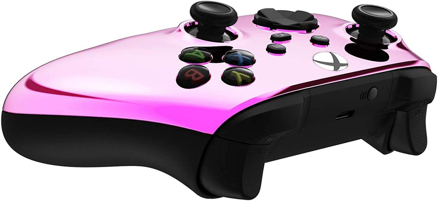 Custom Controllerzz Wireless Xbox Controller - Soft Touch Feel, X/S Pink Chrome
