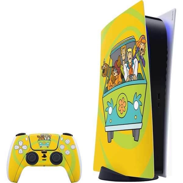 Skinit Decal Gaming Skin Compatible with PS5 Bundle - Officially Licensed Scooby Doo Mystery Machine Van Design