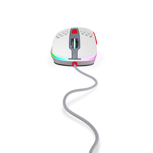 Xtrfy M4 RGB Ultra-Light Gaming Mouse - Pixart 3389 Sensor, Right-Handed Design, Retro/Grey, Model XG-M4-RGB-RETRO