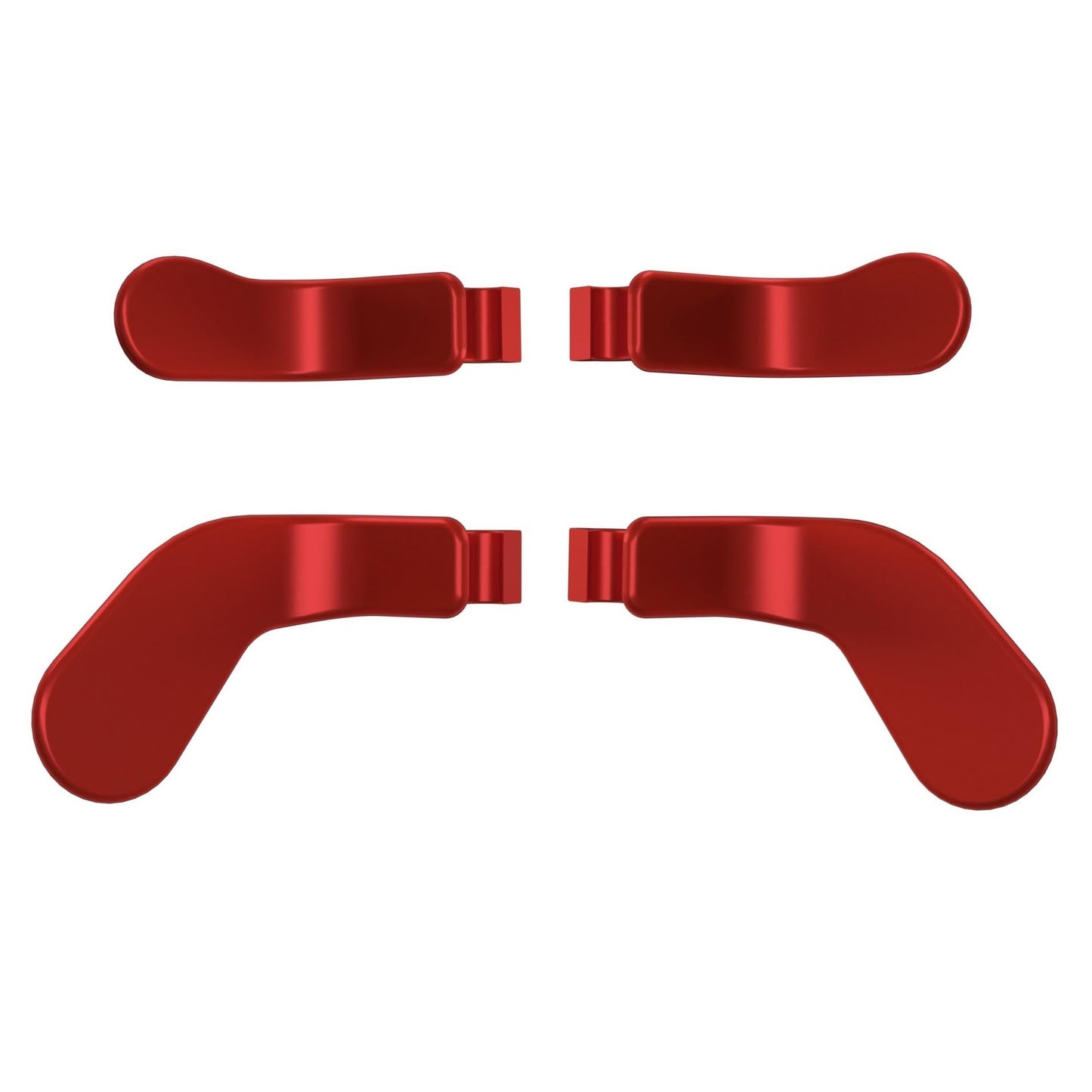 eXtremeRate 4 pcs Metallic Scarlet Red Stainless Steel Paddles Replacement Interchangeable Hair Trigger Locks for Xbox One Elite Xbox Elite Series 2 & Elite 2 Core Controller