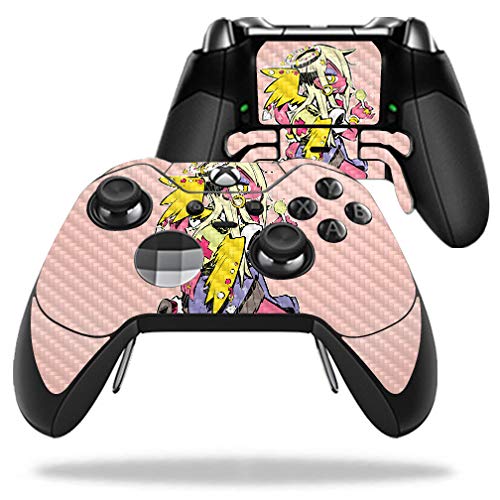 MightySkins Carbon Fiber Skin for Microsoft Xbox One Elite Controller - Grungy Angel | Protective Durable Textured Carbon Fiber Finish | Easy to Apply Remove and Change Styles | Made in The USA