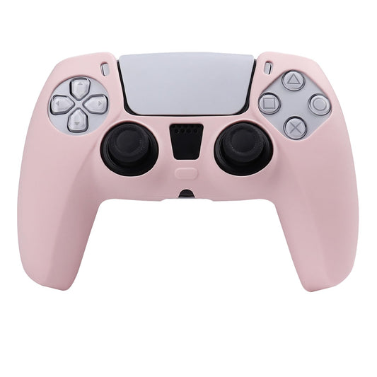 RALAN PurePink Silicone Grip Cover for PS5 Controllers with Non-Slip Design & 2 Thumb Caps