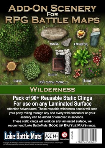 Loke BattleMats Add-On Scenery - Wilderness, Laminated, Multicolor, Model 1