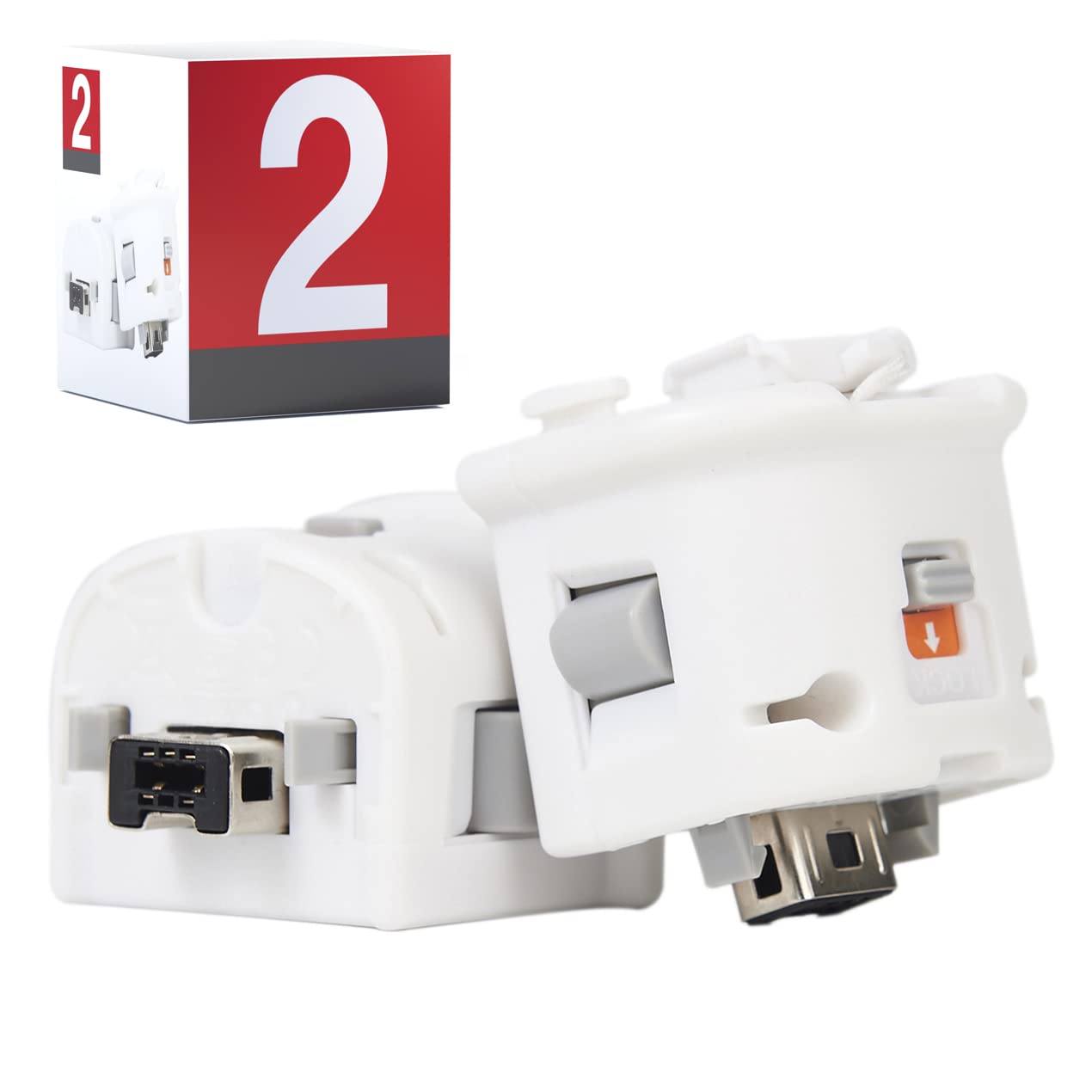 GIRIAITUS Wii Motion Plus Adapter-External Remote Motion Plus Sensor Controller -White Set2 Pack