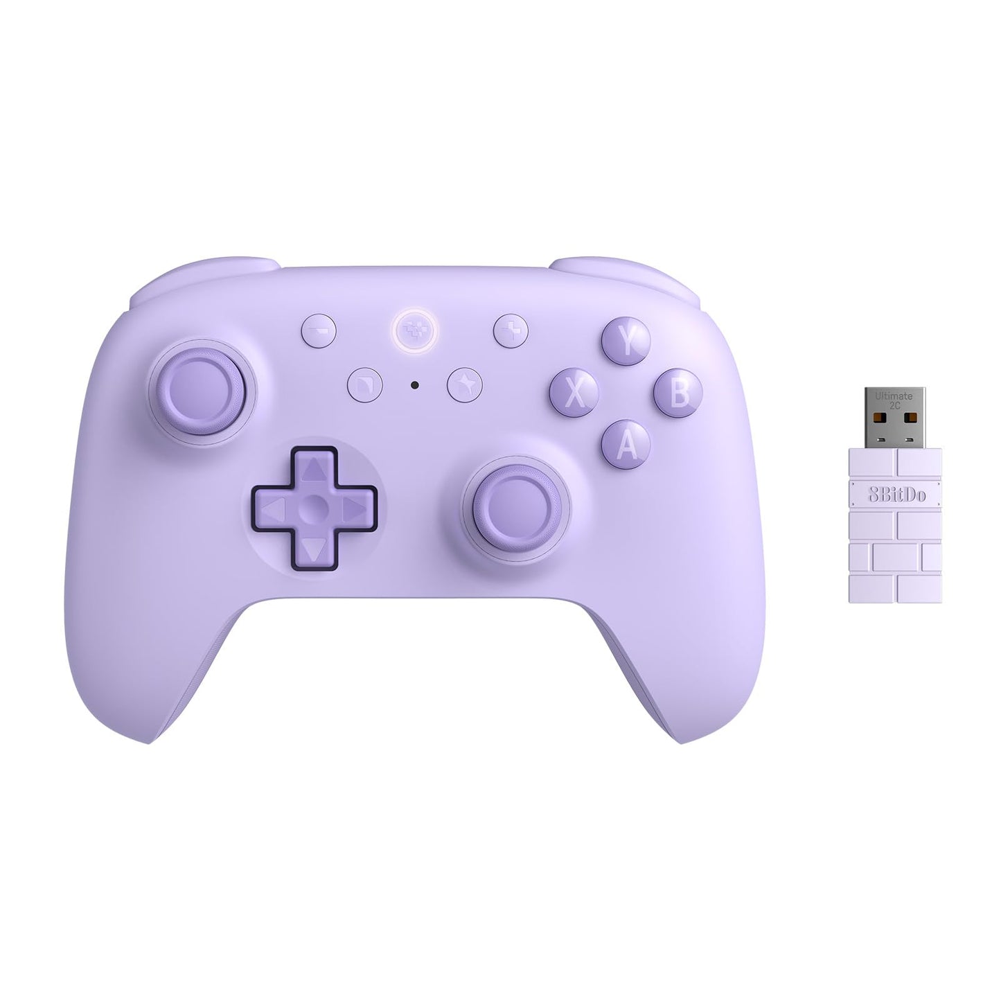 8Bitdo Ultimate 2C Wireless Controller for Windows PC and Android with 1000Hz Polling Rate Hall Effect Joysticks and Hall Triggers and Remappable L4/R4 Bumpers (Purple)