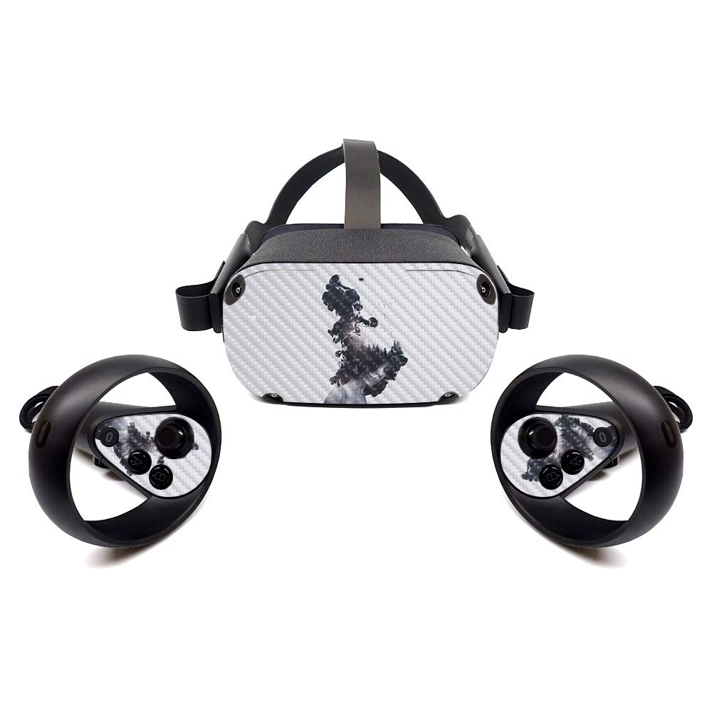 MightySkins Carbon Fiber Skin for Oculus Quest - Walk Through Flames | Protective Durable Textured Carbon Fiber Finish | Easy to Apply Remove and Change Styles | Made in The USA