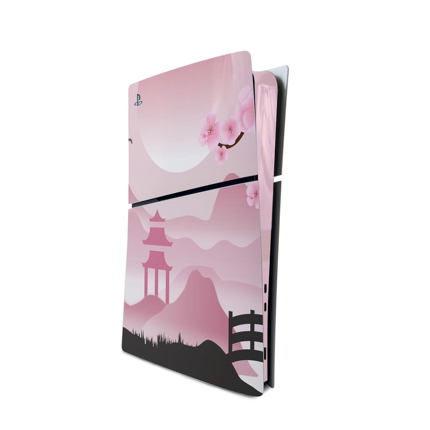MightySkins Skin Compatible with Playstation 5 Slim Digital Edition Console Only - Cherry Blossom Dream | Protective Durable and Unique Vinyl Decal wrap Cover | Easy to Apply | Made in The USA