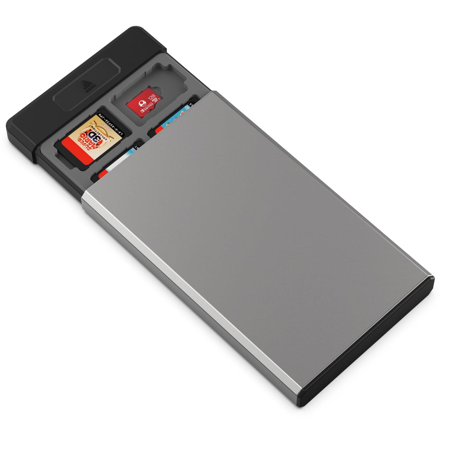 HEIYING Game Card Case for Switch/OLED/Lite Games Cards Metal Game Storage Holder with 20 Games Card sections and 20 Micro SD Cards sections