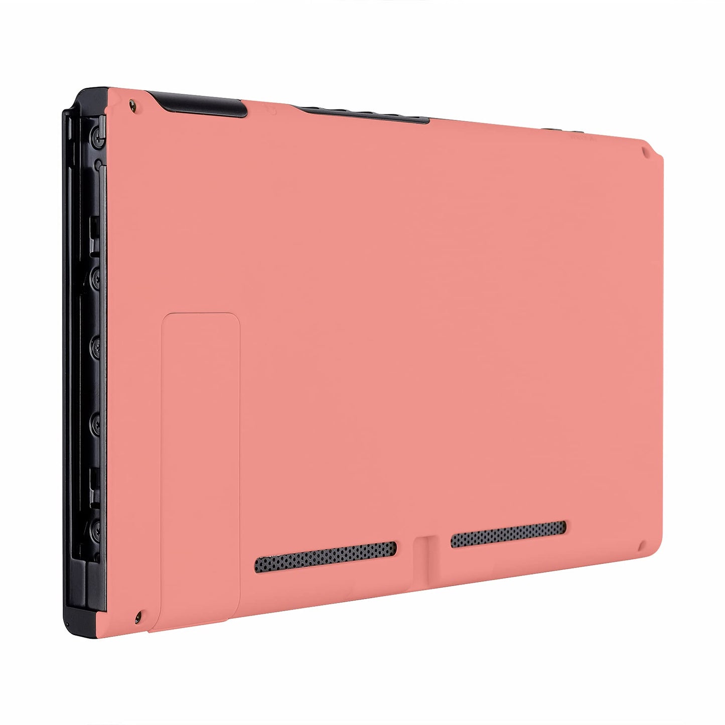 eXtremeRate Soft Touch Grip Coral Console Back Plate DIY Replacement Housing Shell Case for Nintendo Switch Console with Kickstand - JoyCon Shell NOT Included