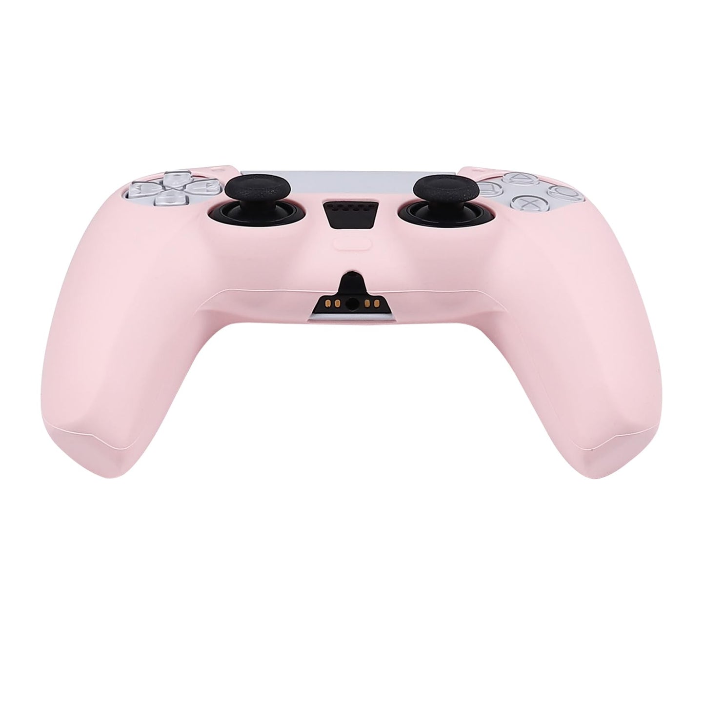 RALAN PurePink Silicone Grip Cover for PS5 Controllers with Non-Slip Design & 2 Thumb Caps
