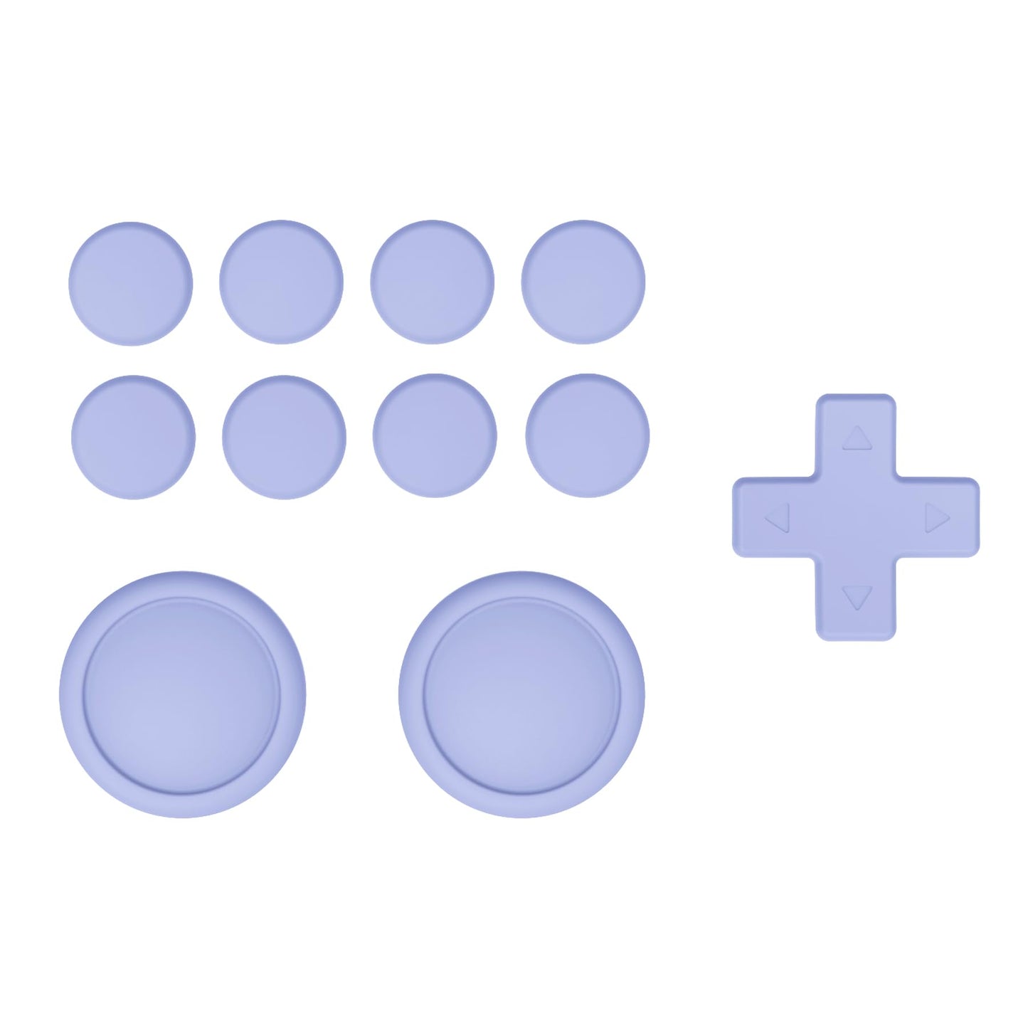PlayVital Silicone Cross D-Pad Button Covers and Thumb Grip Set - Switch Lite D-Pad Button Cap ABXY Directional Key Button Caps Compatible with Nintendo Switch/OLED Joycon/Switch Lite Light Violet