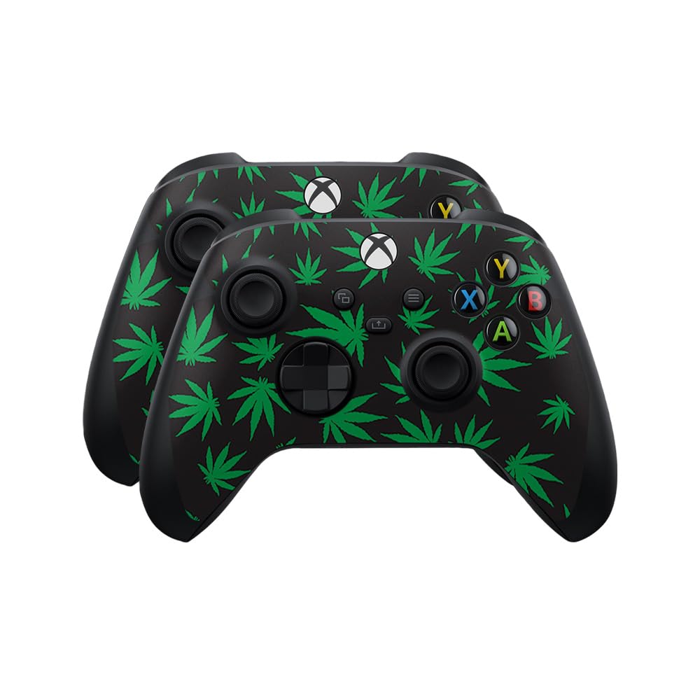 Skin Compatible with Microsoft Xbox Series X|S Controller (2 Pack) - Marijuana - Premium 3M Vinyl Protective Wrap Decal Cover - Easy to Apply | Crafted in The USA by MightySkins