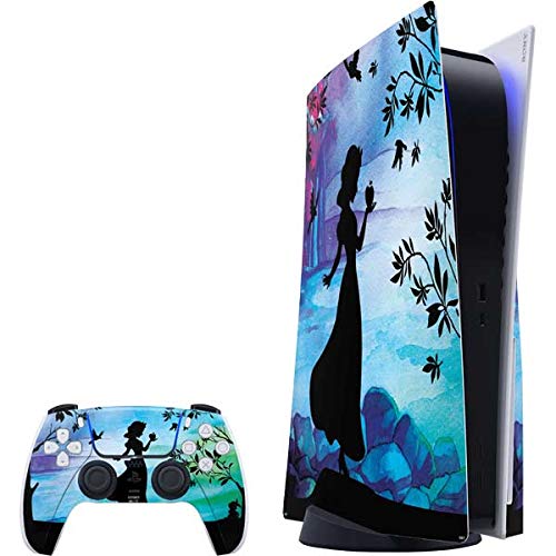 Skinit Decal Gaming Skin Compatible with PS5 Bundle - Officially Licensed Disney Snow White Enchanted Forest Silhouette Design