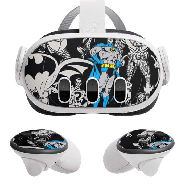 Skinit Decal Gaming Skin Compatible with Meta Quest 3 - Officially Licensed DC Comics Batman Characters Action Poses Print Design