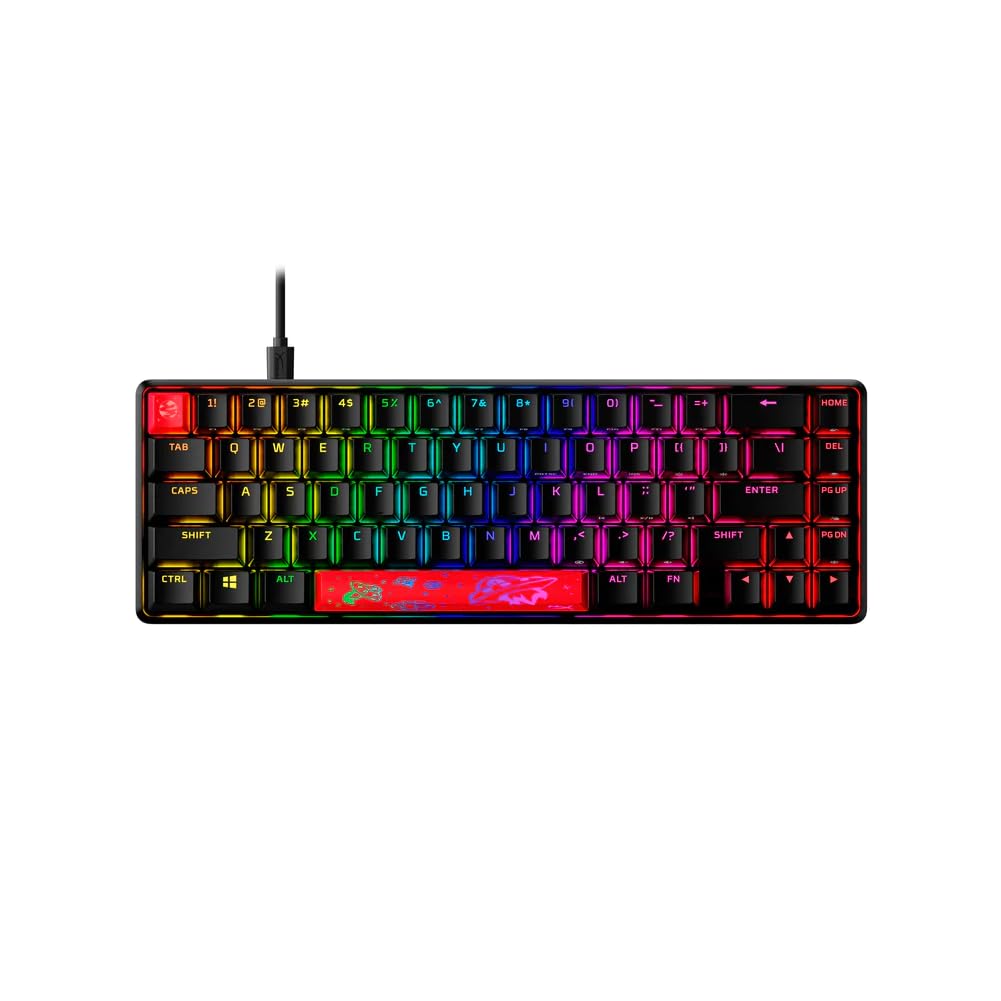 HyperX Alloy Origins 65 - Mechanical Gaming Keyboard - Compact 65% Form Factor - Linear Red Switch - Double Shot PBT Keycaps - R