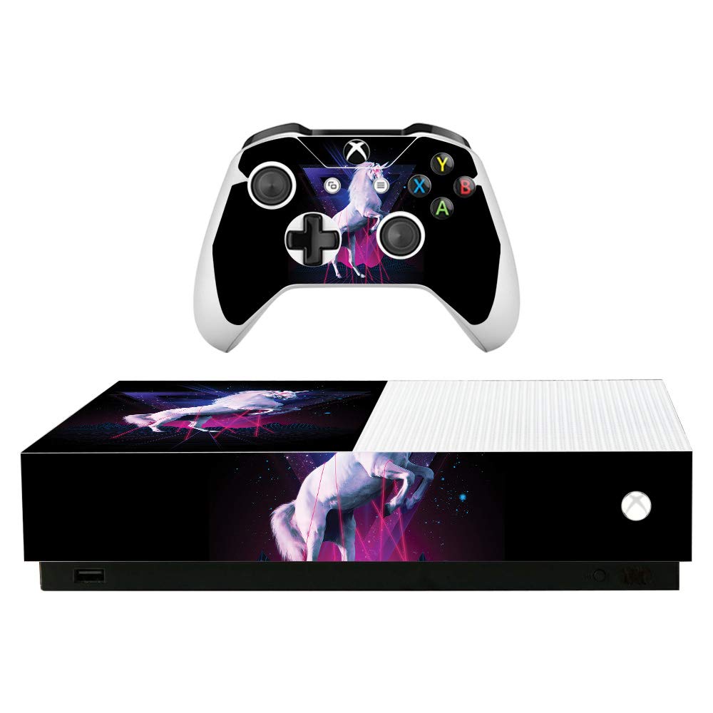 MightySkins Skin for Microsoft Xbox One S All-Digital Edition - Unicorn Rave | Protective Durable and Unique Vinyl Decal wrap cover | Easy to Apply Remove and Change Styles | Made in The USA
