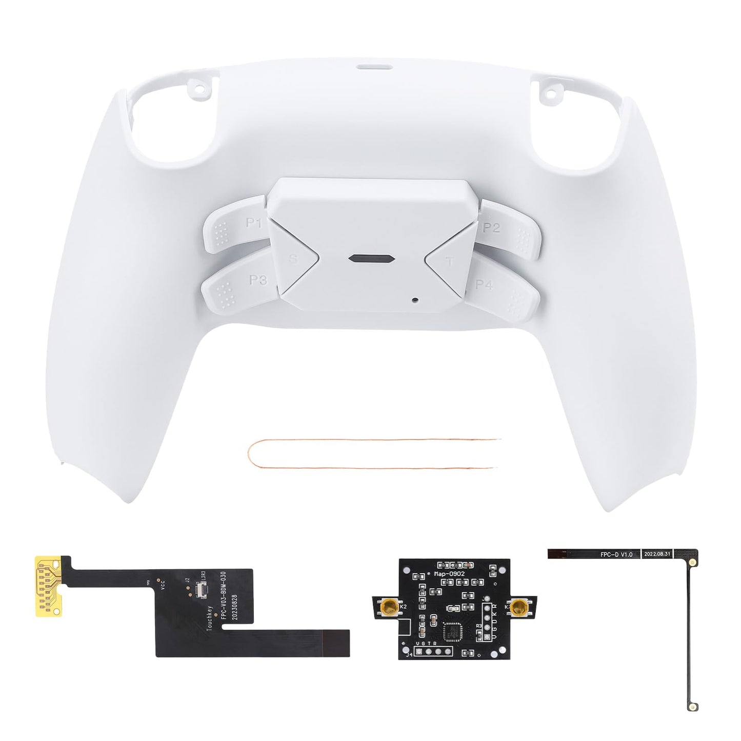 TOMSIN Back Paddles Kit for PS5 Controller BDM 030&BDM 040&BDM 050 4 Programmable Remap Back Button Parts for PS5 Controller (only for Model BDM 030&040&050)-White