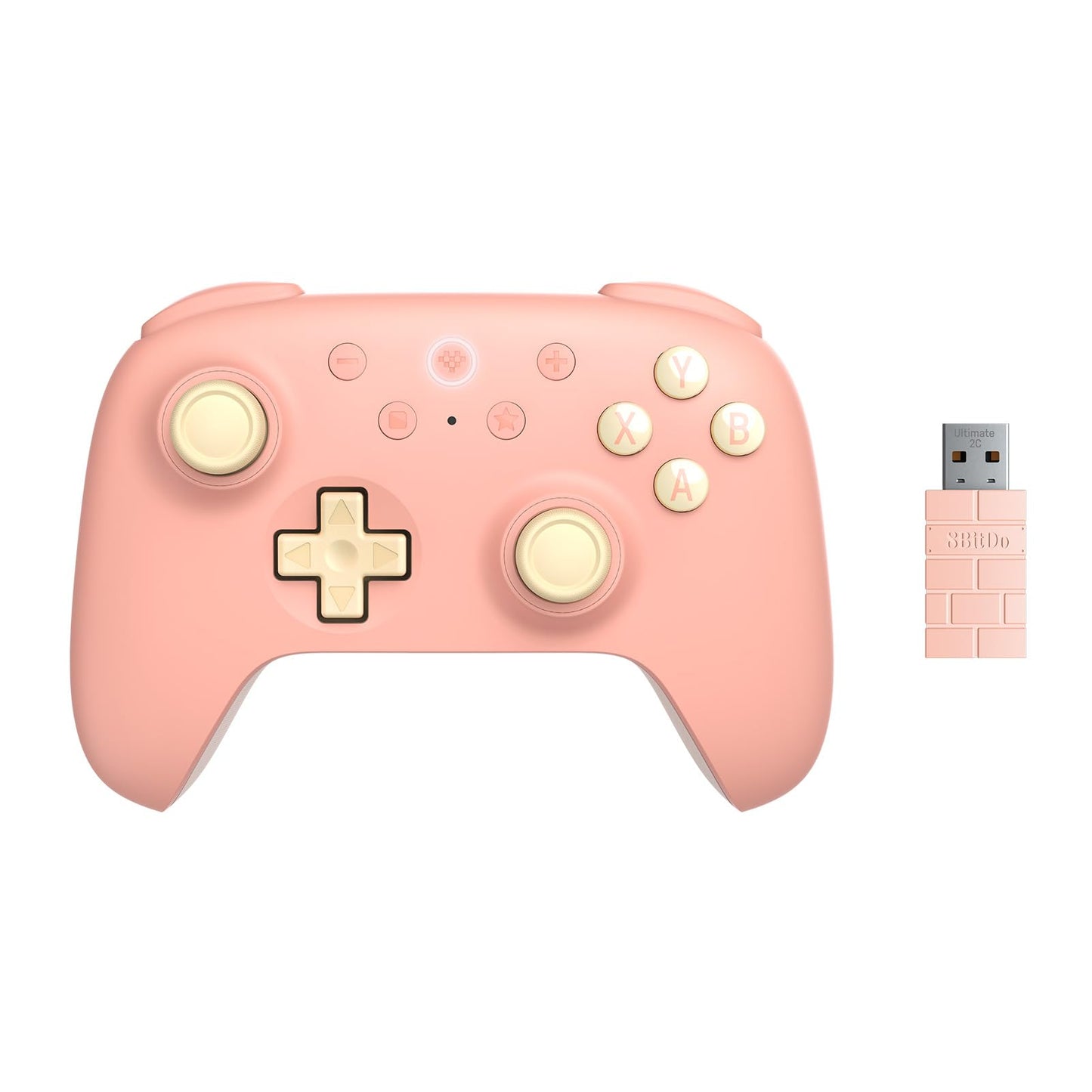 8BitDo Ultimate 2C Wireless Controller for Windows PC and Android with 1000 Hz Polling Rate Hall Effect Joysticks and Triggers and Remappable L4/R4 Bumpers (Peach)