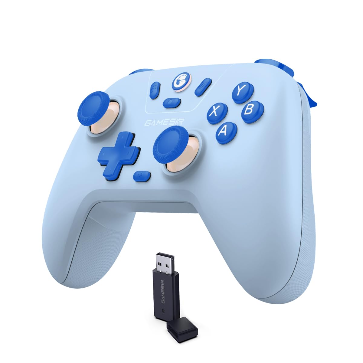 GameSir Nova Lite Wireless Controller - 2.4G & Bluetooth Gamepad for Windows PC iPhone Android Switch & Steam Deck - Hall Effect Triggers Turbo Function Rumble Vibration - Blue