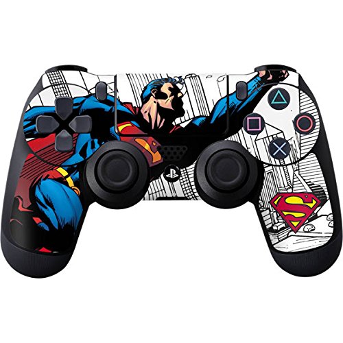 Skinit Decal Gaming Skin Compatible with PS4 Controller - Officially Licensed DC Comics Superman Flying Over City Pose Design