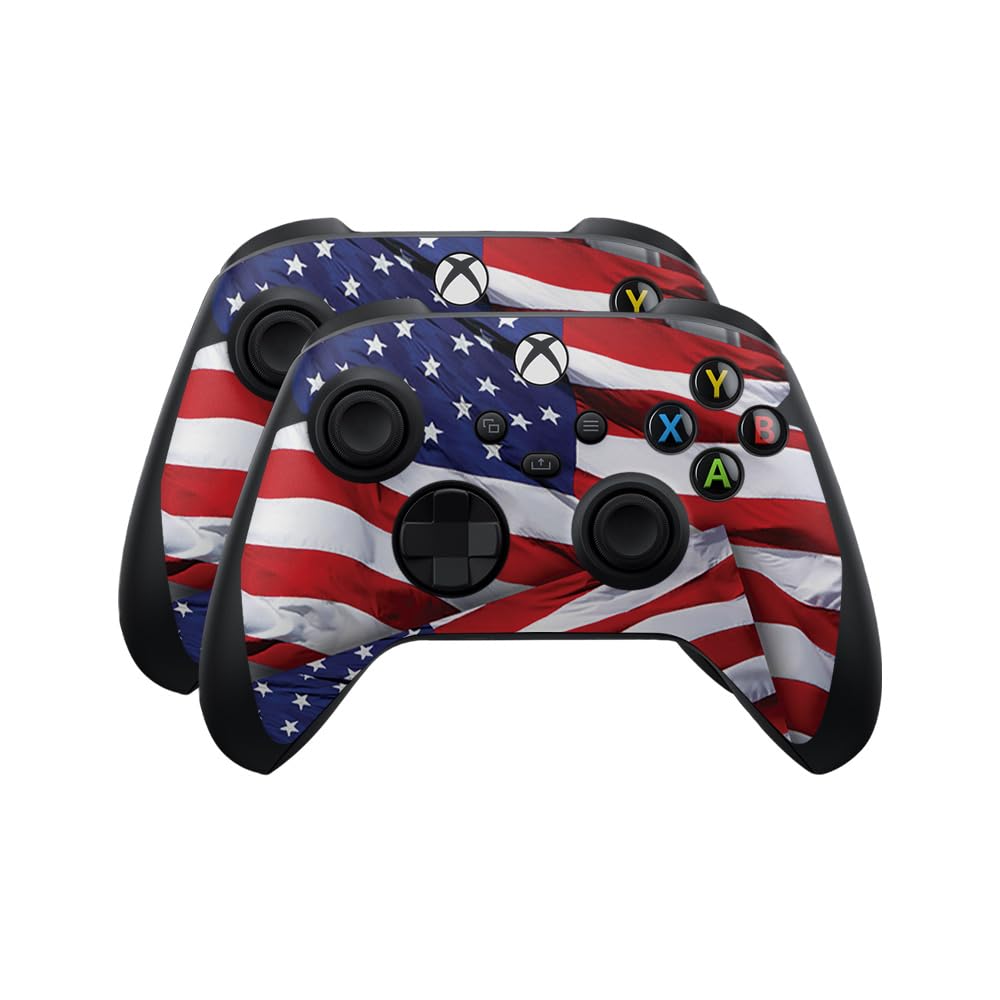 Skin Compatible with Microsoft Xbox Series X|S Controller (2 Pack) - Patriot - Premium 3M Vinyl Protective Wrap Decal Cover - Easy to Apply | Crafted in The USA by MightySkins